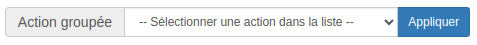 Liste de données - Action groupée